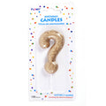 2.75" 1Pk Vela de Cumpleaños - Gold Glitter Marca de pregunta "?"