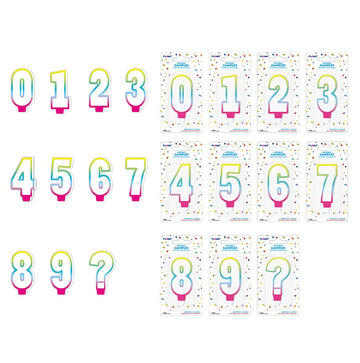 Velas de Cumpleaños de 3" 1Pk -Surtido de Números Ombré