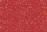 Red With Gold Metallic Speckles Fabric Tablecloth 60" X 84"