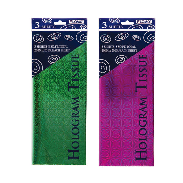 3 hojas de tejido holográfico, 6 colores