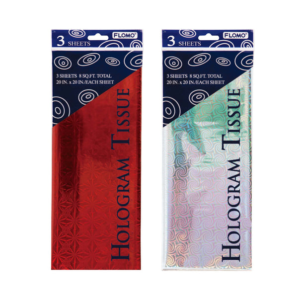 3 hojas de tejido holográfico, 6 colores