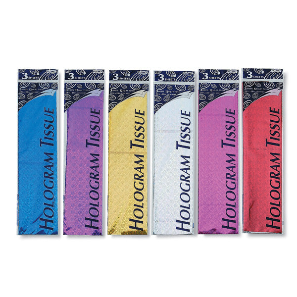 3 hojas de tejido holográfico, 6 colores