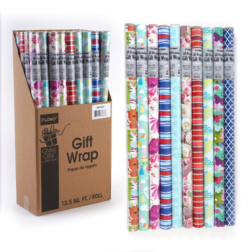 12.3 Sqft All Occasion Partytime Gift Wrap, 10 Designs