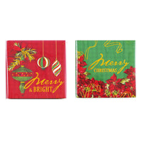 2Ct Caja de Navidad Tradicional Porta tarjetas de regalo con estampado caliente 4" X 4", 2 surtidos