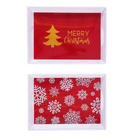 Christmas Handle Serving Tray With Hot Stamping 15.3" X 11.5", 2 Designs