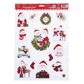 Christmas Traditional Removable Clings With Glitter 16.5" X 11.75", 2 Designs