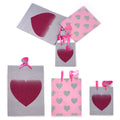 3Pk Multi Sizes M+L+E Glitter Gift Bags, 3 Assorted Designs