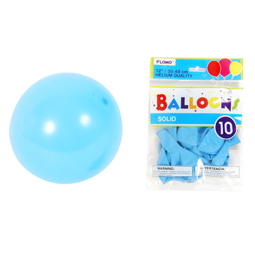 10Pack, 12" Solid Color Pastel Blue Balloons