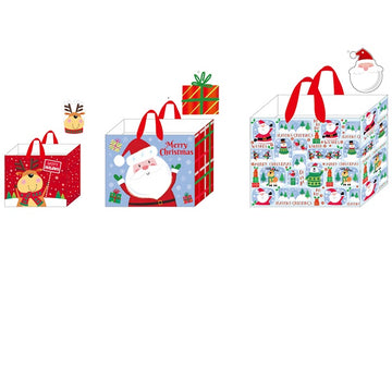 3Pk Hm/Hl/H Christmas Hot Stamp Bags, Santa Reindeer Holiday, 3 Designs
