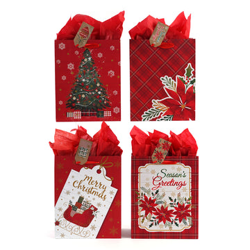 Large Christmastime Is Here Printed Bag, 4 Designs