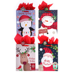 Extra Large Merry Holiday Wishes Printed Bag, 4 Designs