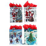 Large Snowy Christmastime Printed Bag, 4 Designs