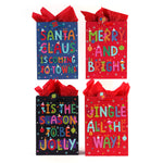 Extra Large Santa'S Typography Printed Bag, 4 Designs