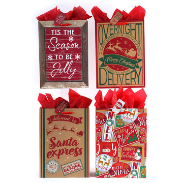 Extra Large Christmas Signs Printed Bag, 4 Designs