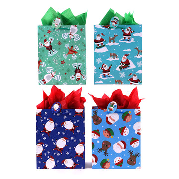 Medium Christmas Icons Toss Printed Bag, 4 Designs