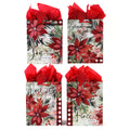 Extra Large Poinsettia Check Printed Bag, 4 Designs