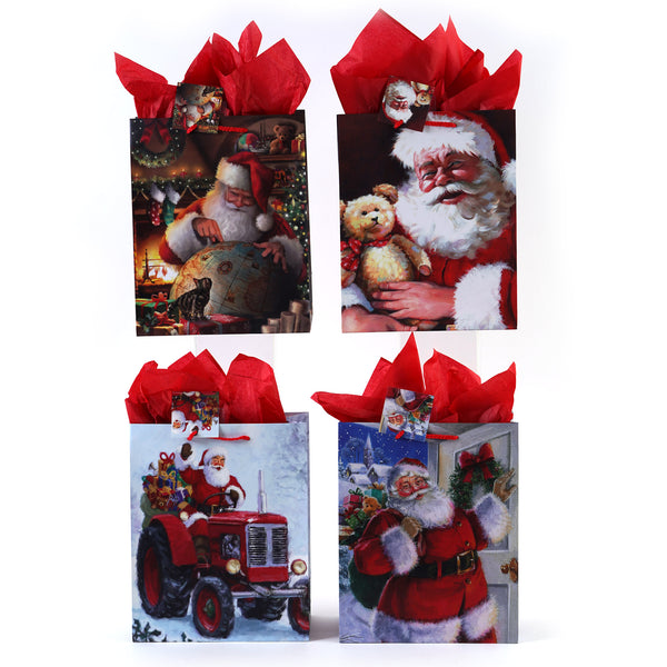 Extra Large Santa Is On  The Way Printed Bag, 4 Designs