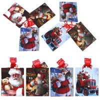 3Pk Large Santa Is On  The Way Printed Bag, 4 Designs