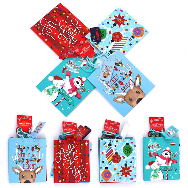 4Pk Medium Lights Are Bright! Printed Bag, 4 Designs