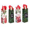Bottle Poinsettia Party Printed Bag, 4 Designs