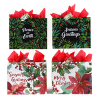 Horizontal Jumbo Poinsettia Party Printed Bag, 4 Designs