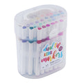 48Ct Dual Tip Brush & Chisel Tip Markers In Oval Reusable Case With Handle