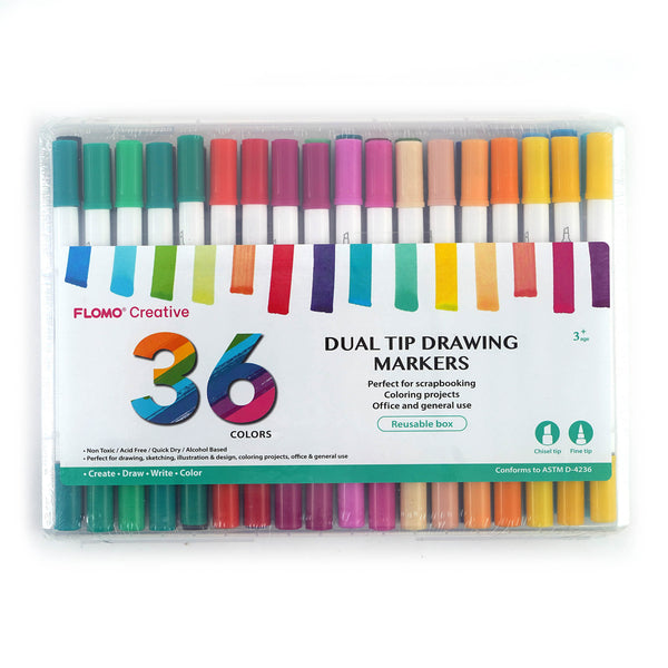 36Pc Dual Tip Color Markers,36 Colors FLOMO/Nygala