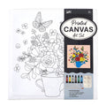 11Pc Printed  Bouquet In A Watering Can Canvas Art Set