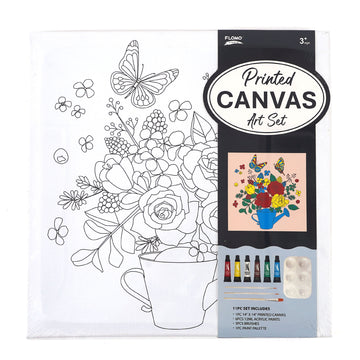 11Pc Printed  Bouquet In A Watering Can Canvas Art Set