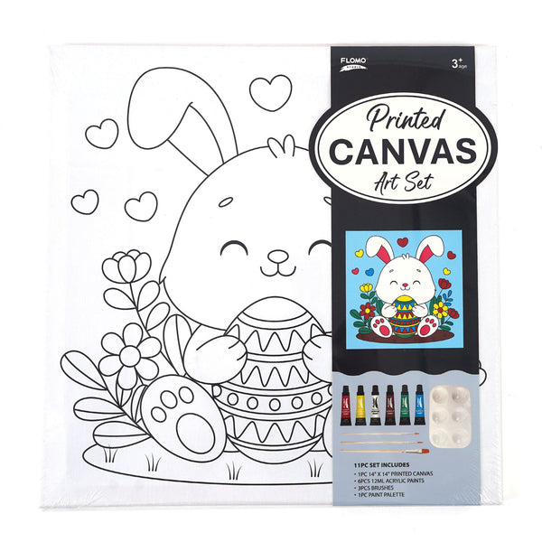 11Pc Printed Easter Bunny Holding Egg Canvas Art Set