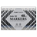 48Ct Dual Tip Brush & Fineliner Tip Markers With Black Matte Barrel