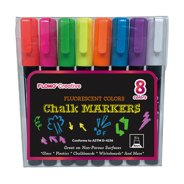 8Ct Chunky Chalk Markers In Fluroscent Colors