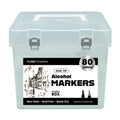 80Ct Dual Tip Chisel & Fine Tip Markers With Black Matte Barrel In Reusable Case With Handle