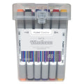 48Ct Dual Tip Chisel & Fine Tip Markers W/ White Matte Barrel & Gray Caps In Reusable Case