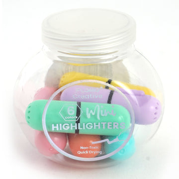 6Ct Mini Pastel Highlighters In Jar