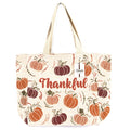 Harvest Thankful With Pumpkins Chenille With Lurex Tote Bag, 16" X 16" X 6"