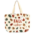 Harvest Fall Vibes With Leaves Chenille With Lurex Tote Bag, 16" X 16" X 6"
