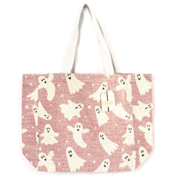 Halloween Ghosts Chenille With Lurex Tote Bag, 16" X 16" X 6"
