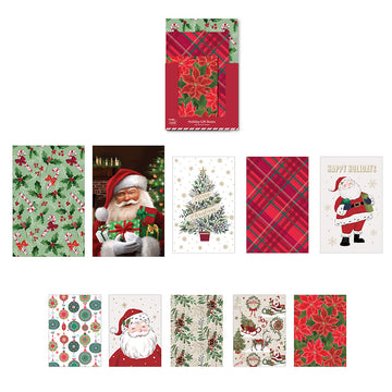 10 Pk Multi-Size Christmas Foldable Gift Boxes, 5 Small /3 Medium /2 Large