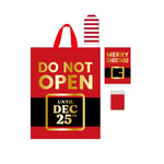 Super Christmas Gift Bag W/Hot Stamp, Card & Tissue, Do Not Open Red