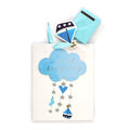Large Sweet Baby Cloud Blue Gold Elite Bag, 2 Side Hot Stamp Treatment & Tissue