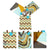 3Pk Large Chevron-Geo-Marble Aqua Gold Grey Hot Stamp Gift Bags