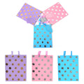 3Pk Large Hot Stamp On Matte Super Dots Gift Bags, 3 Colors