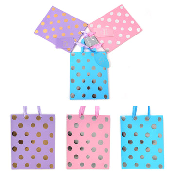 3Pk Large Hot Stamp On Matte Super Dots Gift Bags, 3 Colors