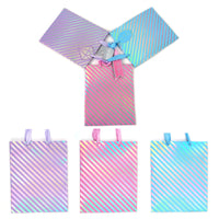 3Pk Large Gift Bags Hot Stamp On Matte - Thin Diagonal Stripes, 3 Colors