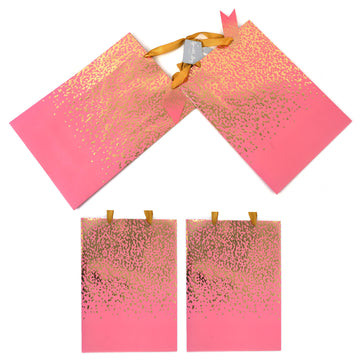 2Pk Extra Large Gift Bags - Hot Stamp On Matte, Blush W/Gold Speckles