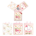 3Pk Large Baby Hot Stamp Gift Bags, Baby Girl Cloud Surprise, 3 Designs