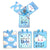 3Pk Large Baby Hot Stamp Gift Bags, Baby Boy Cloud Surprise, 3 Designs