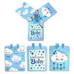 3Pk Large Baby Hot Stamp Gift Bags, Baby Boy Cloud Surprise, 3 Designs