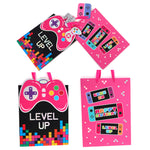 2Pk Extra Large Hot Stamp Gift Bags W/Hologram Hot Stamp, Gamer Girl Delight, 2 Designs